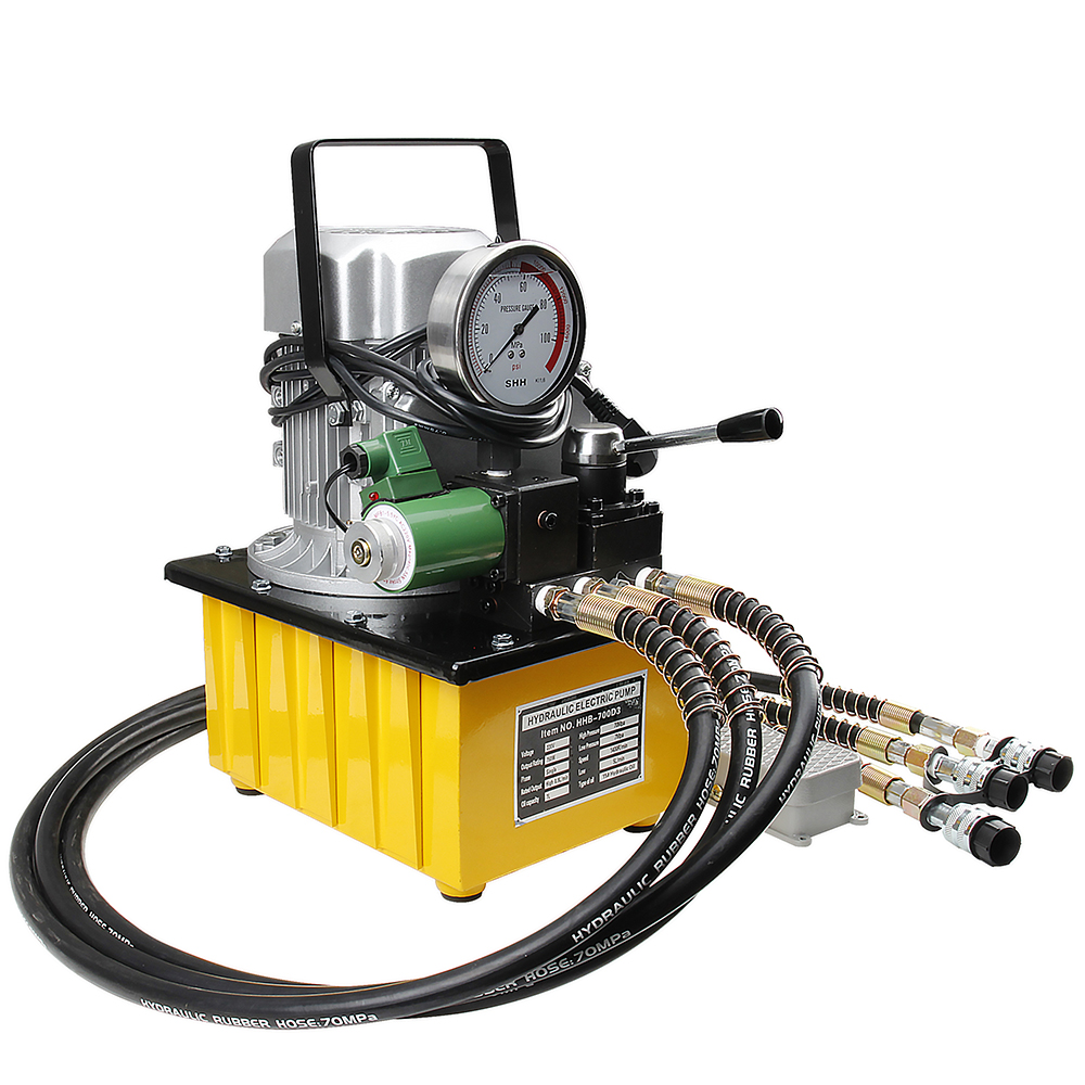 Bomba eléctrica hidráulica de tres vías de 750 W–1,5 KW Paquete de energía de alta presión de 700 bar
