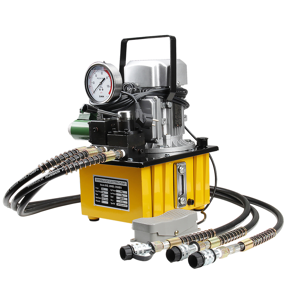 Bomba eléctrica hidráulica de tres vías de 750 W–1,5 KW Paquete de energía de alta presión de 700 bar