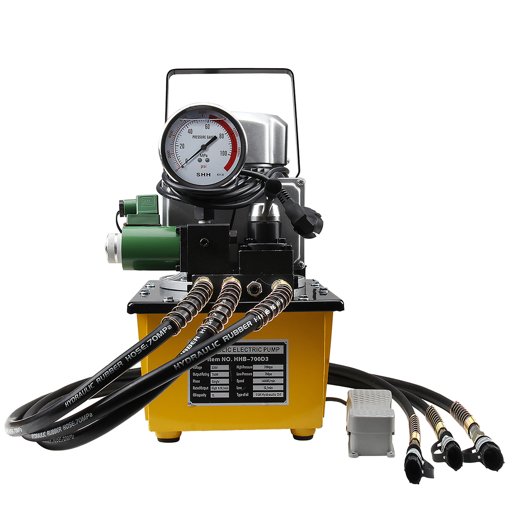 Bomba eléctrica hidráulica de tres vías de 750 W–1,5 KW Paquete de energía de alta presión de 700 bar