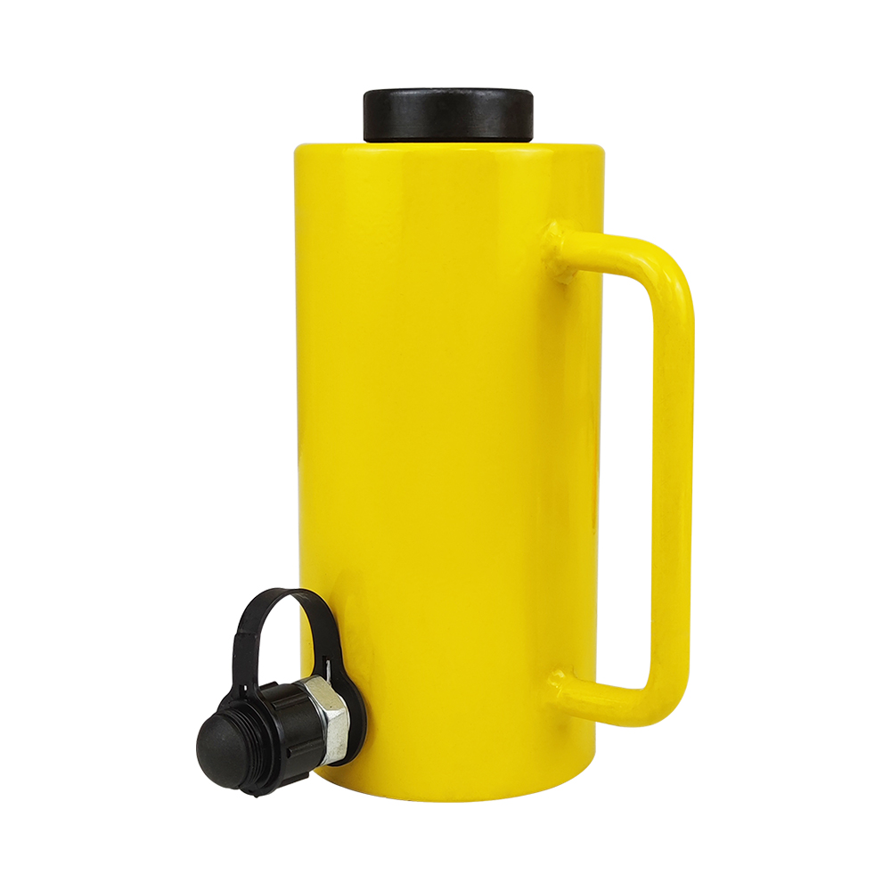 Gato de cilindro hidráulico de acción simple con émbolo hueco, cuerpo de acero de 20 T–60 T y 50 mm de carrera
