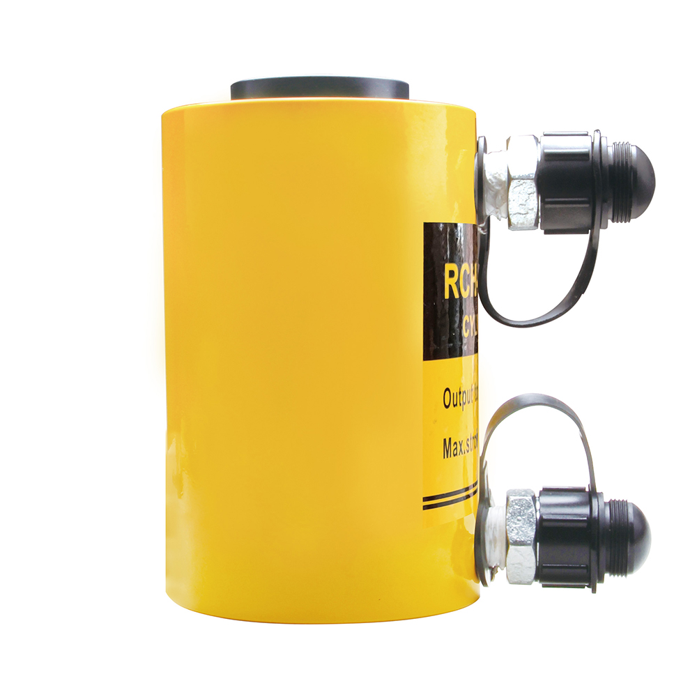 Gato de cilindro hidráulico de acción simple con émbolo hueco, cuerpo de acero de 20 T–60 T y 50 mm de carrera
