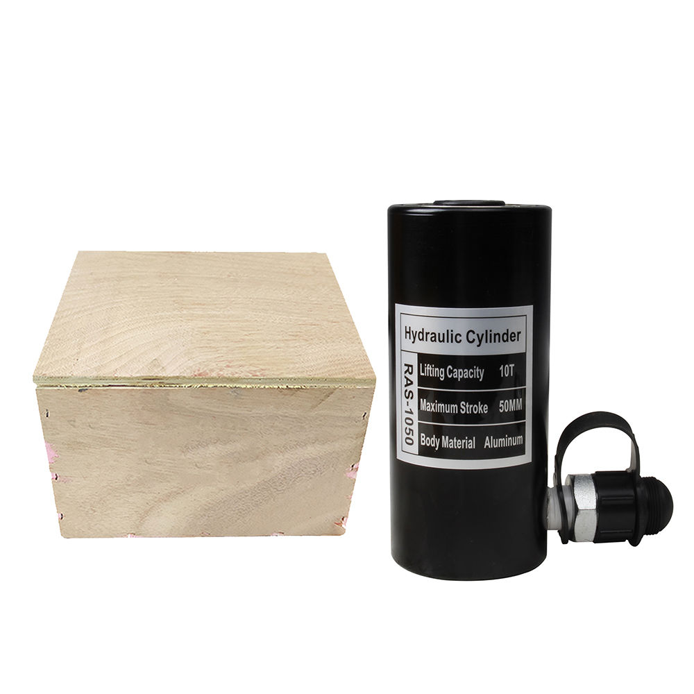 Gato de cilindro hidráulico de aluminio de acción simple, 10T–30T, 50 mm de carrera, ariete elevador portátil liviano