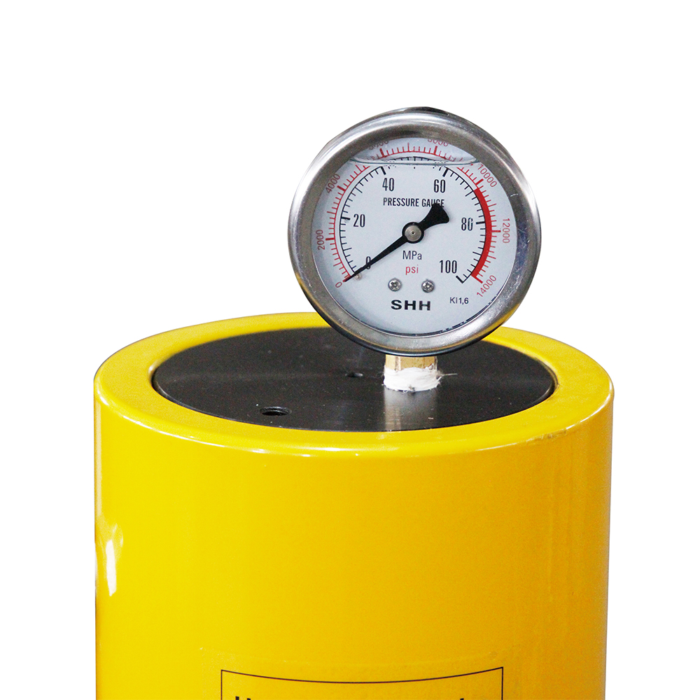 Gato hidráulico de doble efecto 50T–100T carrera de 200 mm con tuerca de bloqueo para cargas pesadas