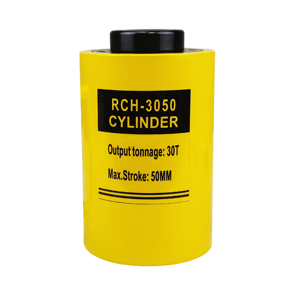 Gato hidráulico de cilindro de émbolo hueco de simple efecto 20T–60T carrera de 50 mm cuerpo de acero