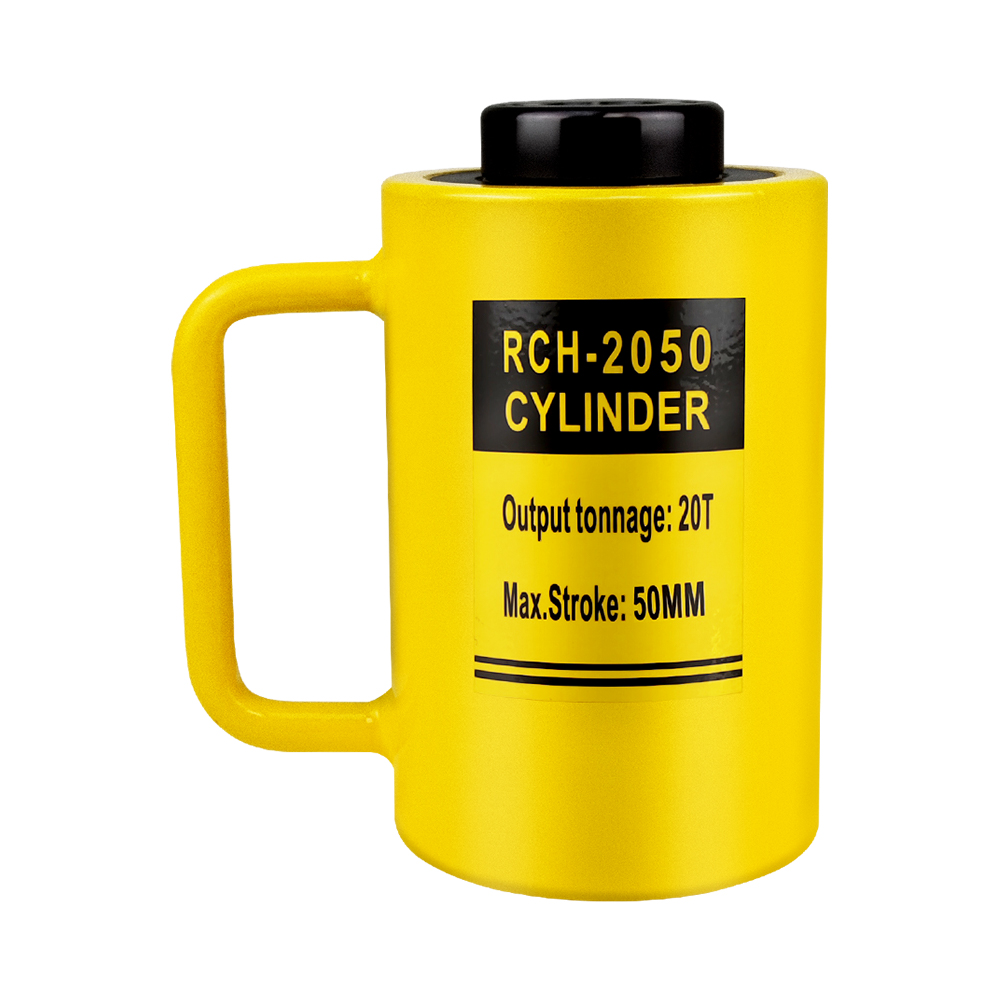 Gato hidráulico de cilindro de émbolo hueco de simple efecto 20T–60T carrera de 50 mm cuerpo de acero
